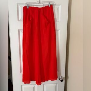 Bright orange/red Flowing Maxi Skirt